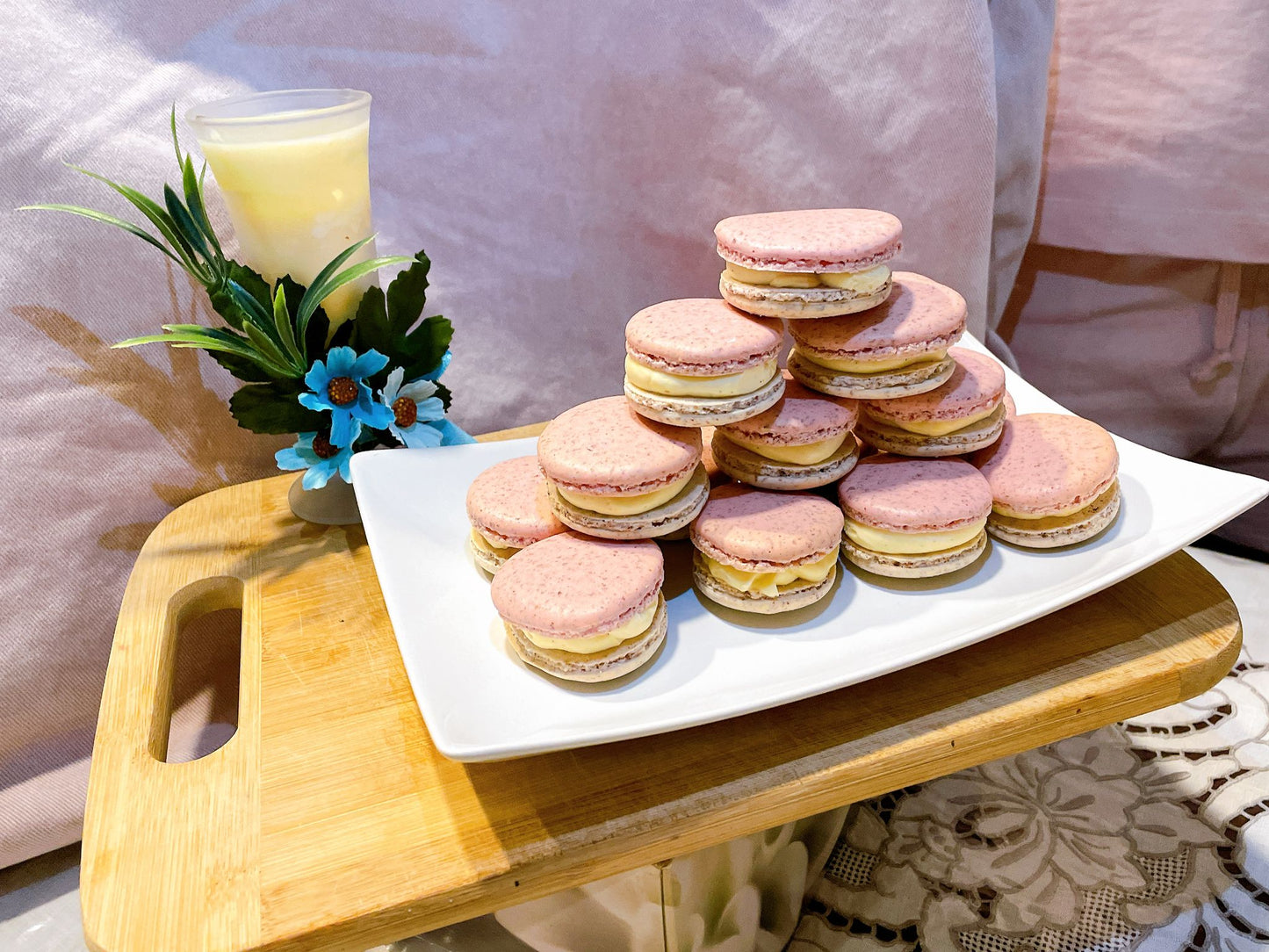 Custom Made Macarons -Swiss Butter cream base- Half Dozen -